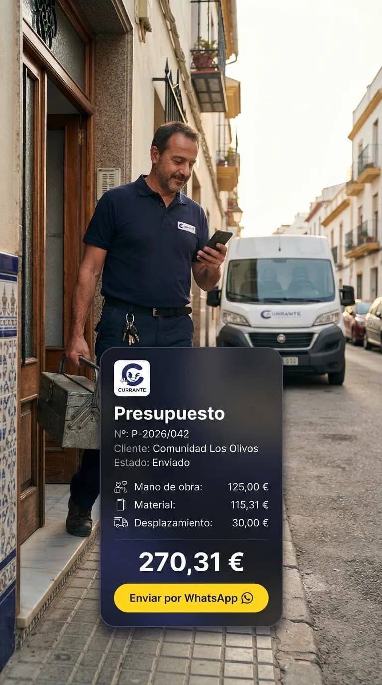Presupuesto listo para enviar junto a la furgoneta
